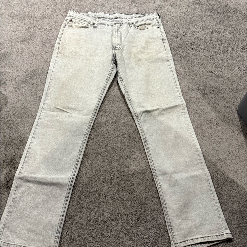 Levi's Light Gray Straight Jeans for Men